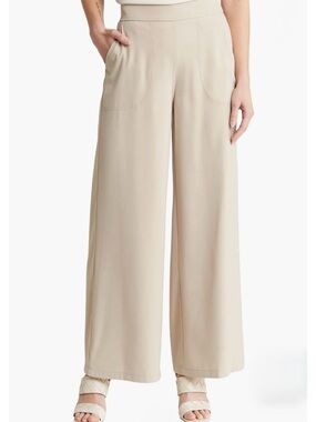 NWT Max Studio Wide-Leg Pants in Light Beige